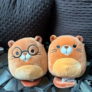 Squishmallows beavers couple 5" NWT